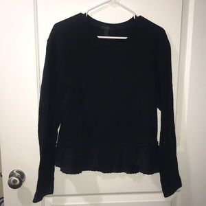 Jcrew mixed material Peplum hem sweatshirt